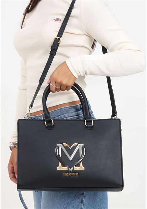 Shopper nera da donna con logo LOVE MOSCHINO | JC4329PP0LKN0000